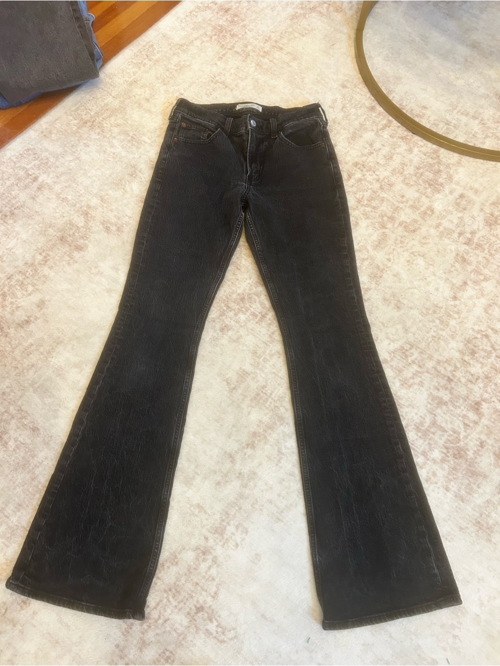 Abercrombie & Fitch Black Flared Denim Jeans